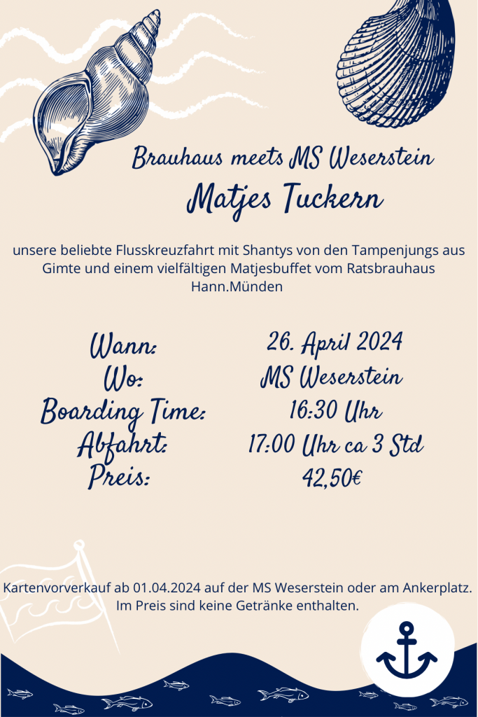 Matjes Tuckern MS Weserstein 2024, ab Hann. Münden